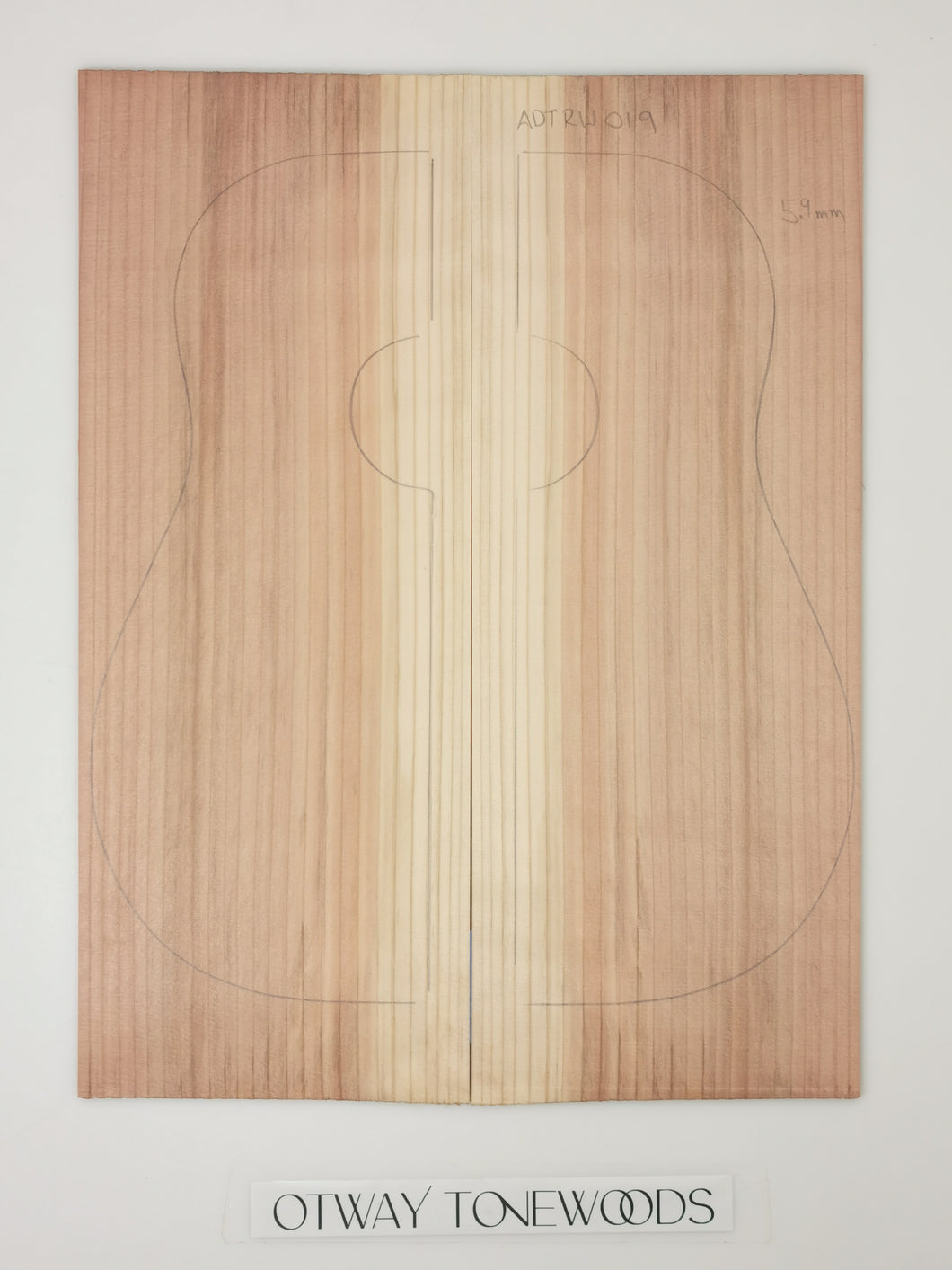 ADTRW019 Guitar Dreadnaught Top Long Rotation Plantation Californian Redwood Spalted
