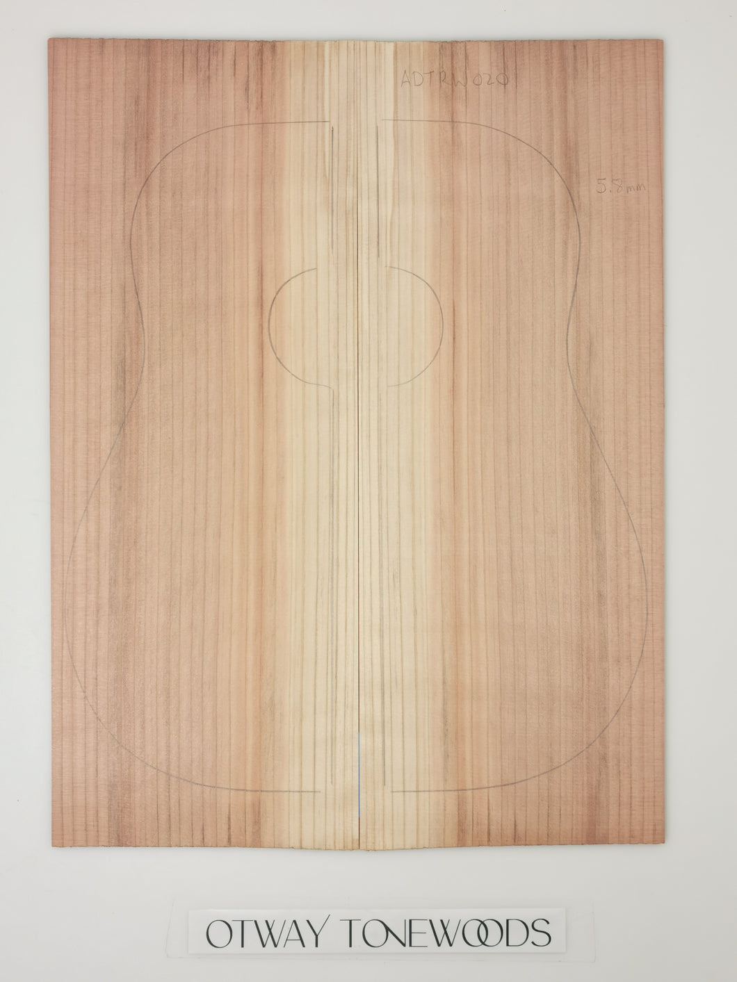 ADTRW020 Guitar Dreadnaught Top Long Rotation Plantation Californian Redwood Spalted