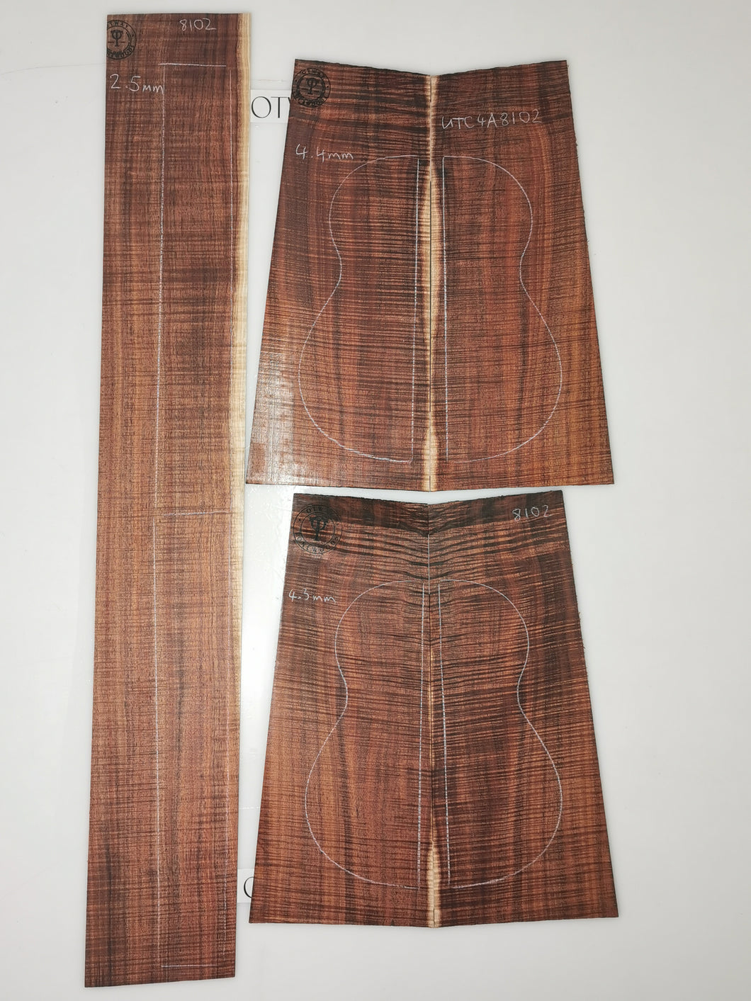 UTC4A8102 Ukulele Tenor Top Back and Side Set AAAA Otway Blackwood