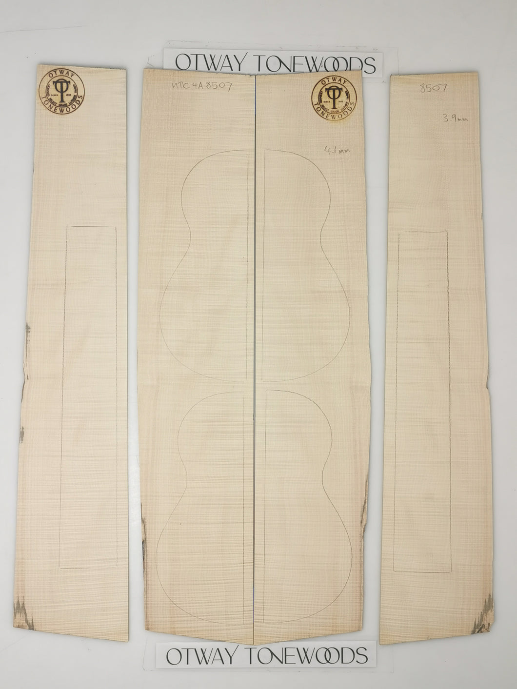 UTC4A8507 Ukulele Tenor Top Back and Side Set AAAA Otway Satinbox