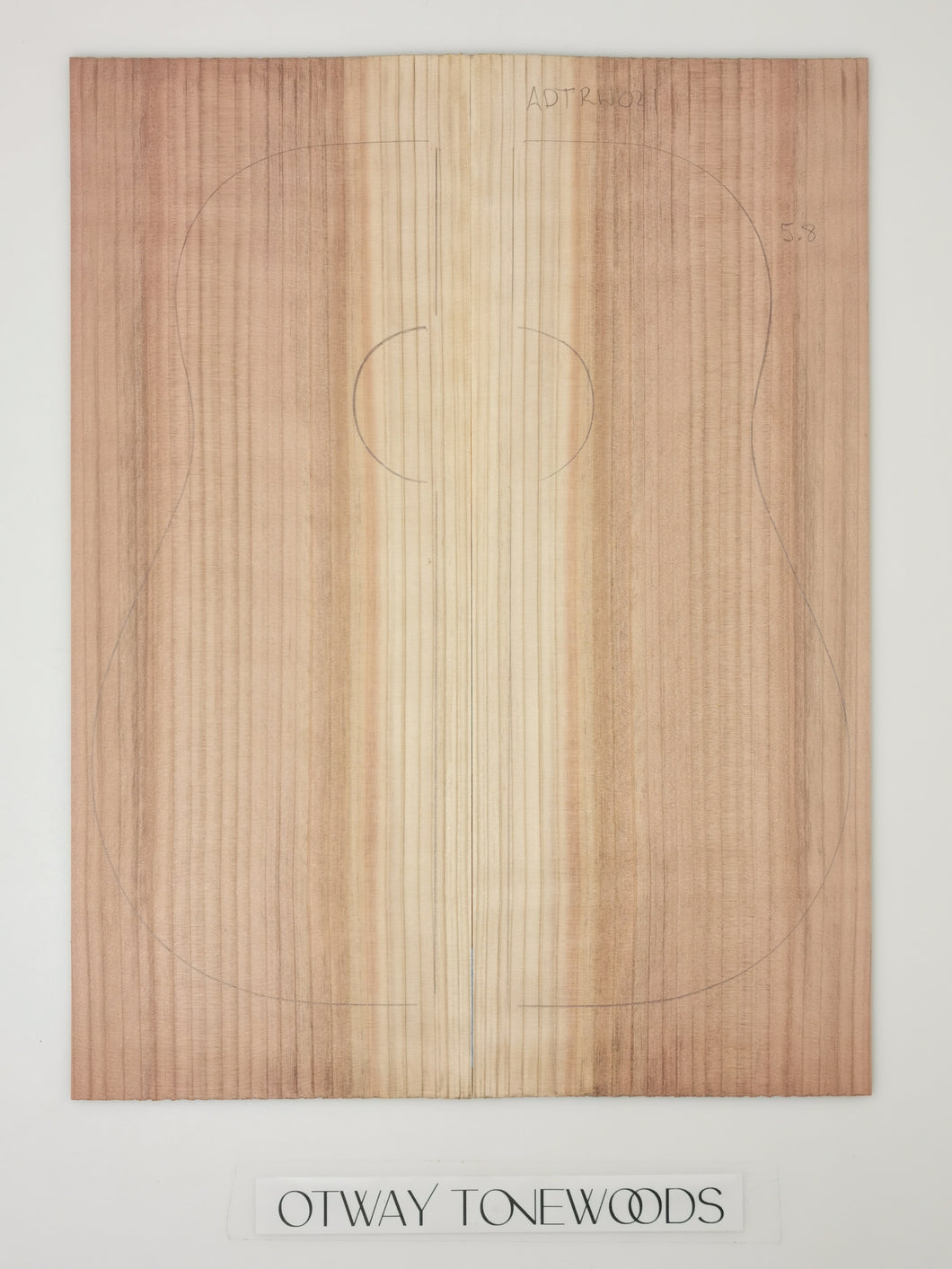 ADTRW021 Guitar Dreadnaught Top Long Rotation Plantation Californian Redwood Spalted