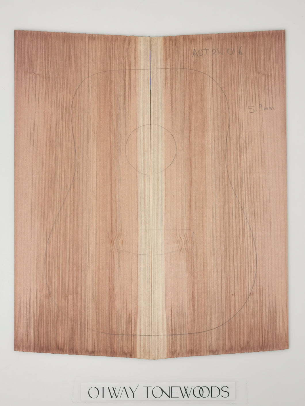 ADTRW016 Guitar Dreadnaught Top Long Rotation Plantation Californian Redwood Spalted