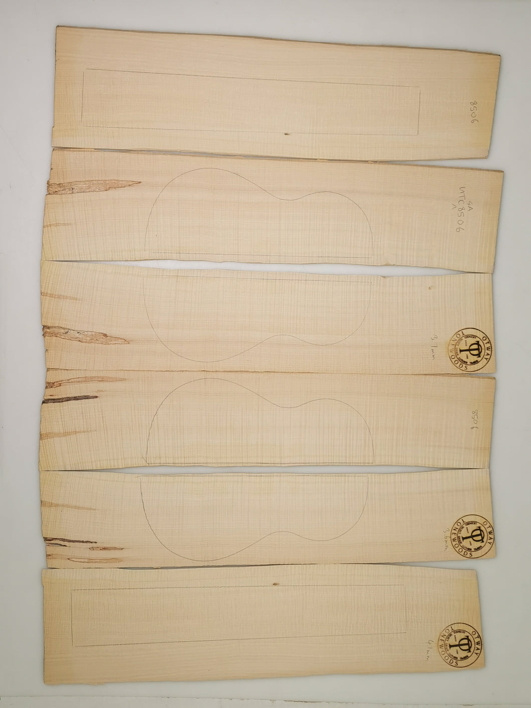 UTC4A8506 Ukulele Tenor Top Back and Side Set AAAA Otway Satinbox