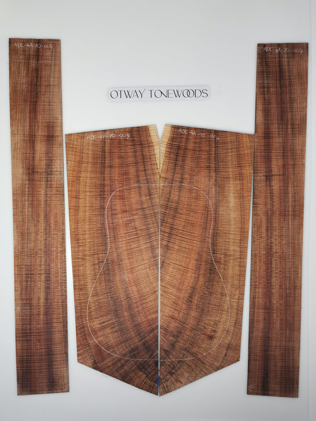 ADC4A70004 Guitar Dreadnaught Back and Side Set Mastergrade AAAA Otway Blackwood